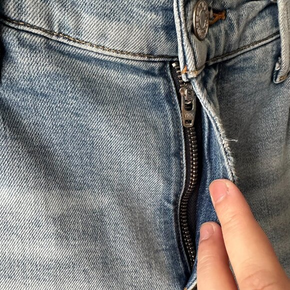 AGOLDE Sophie Crop Jean Chewed Hem Denim Pants US 27 Light Wash - Picture 11 of 15